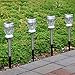 GIGALUMI Solar Lights Outdoor Dual Led Garden Light Landscape/Pathway Lights Stainless Steel Color Changing and White-4Pack
