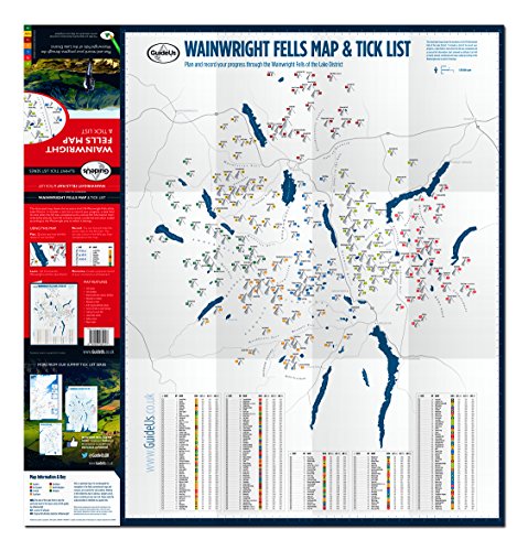Wainwright Fells Map & Tick List: Plan and Record Your Progress Through the Wainwright Fells of the Lake District
