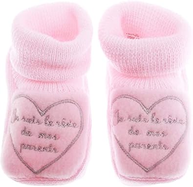 Chaussons Bebe Brodes Je Suis Le Reve De Mes Parents Fdmp Rose Blanc 0 3mois Amazon Fr Chaussures Et Sacs