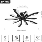 Comely LED Ceiling Lamp 50W 5625LM 72cm Warm White 3000K Black view 4