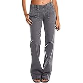 Flamingals Women's Wide Leg Cargo Pants Mid Waist Straight Leg Business Casual Work Dress Pants