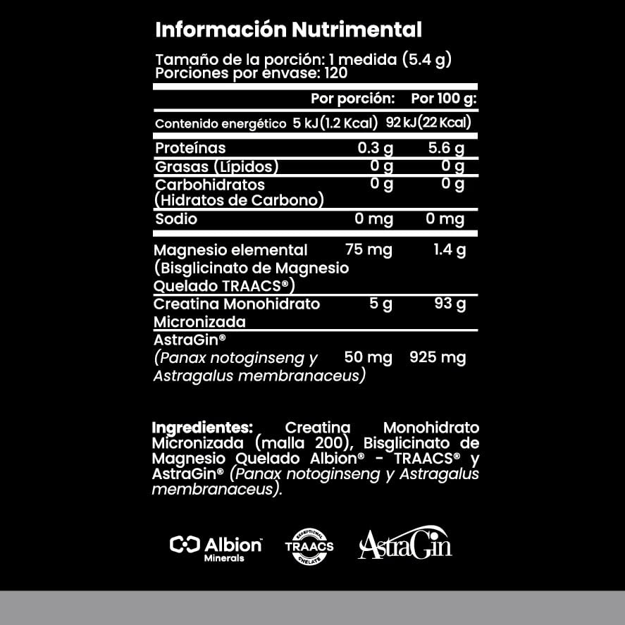 CellX | Creatina Ultra Pura | 120 Servicios | Magnesio, Bisglicinato, y AstraGin en Polvo, 648 g | Suplemento Alimenticio Vegano de Alta Absorción | Duración 4 Meses