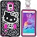 Hello Kitty Protector Case for Samsung Galaxy Note 4 N910 Shockproof Bow Cute Strong Protective Dual Layer 2 in 1 Silicone Rubber Gel & Hard Thin Slim Hybrid Cover Anti-Bubble Screen Protector & Stylus (Pink)