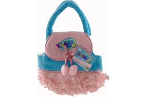 Webkinz Plush Purse Turquoise Blue and Pink 8" with Webkinz Pet Plush for Little Kid, Kid