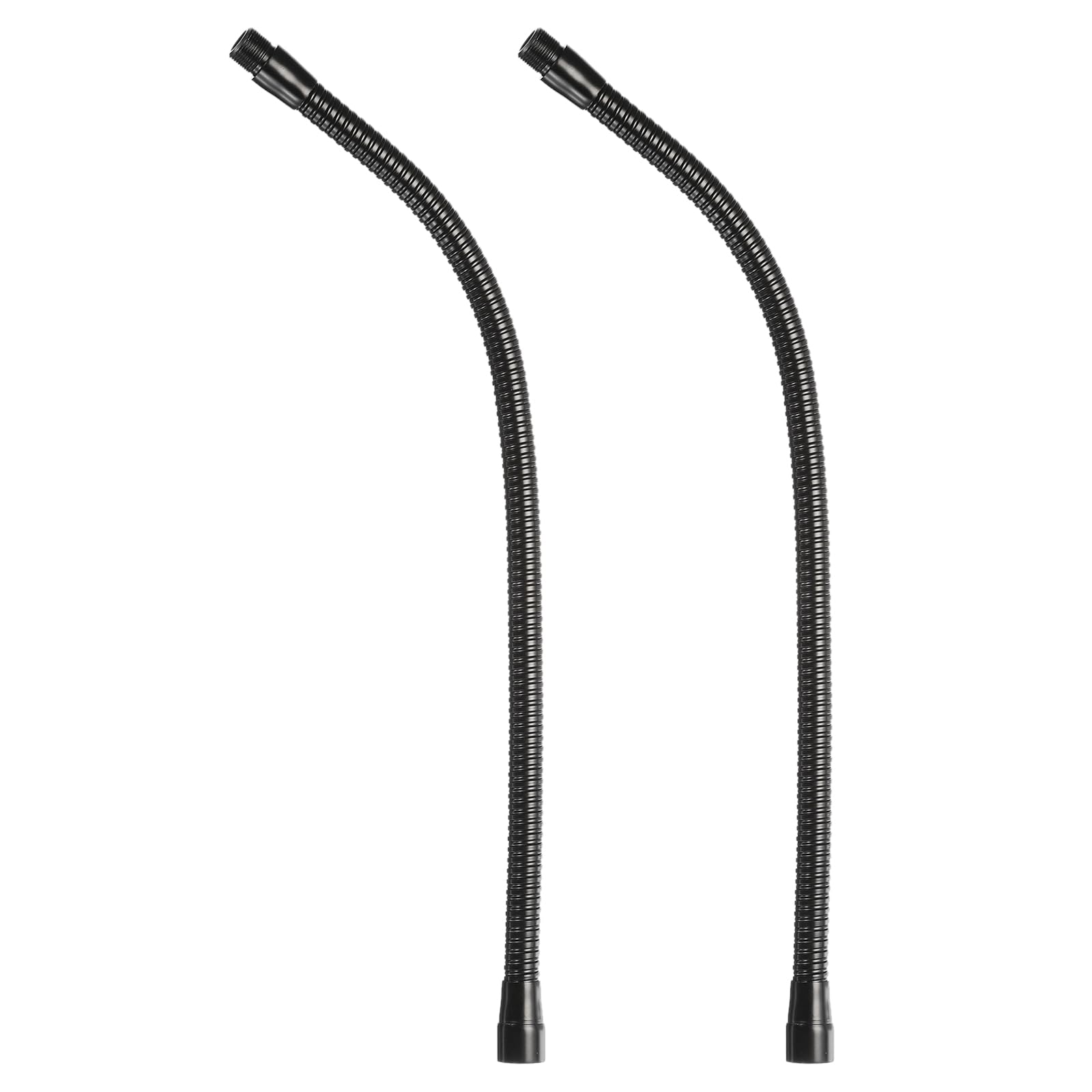 PATIKIL 18" Microphone Gooseneck, 2Pcs 5/8"-27 Thread Metal Universal Hose Flexible Arm Gooseneck Tube Extension for Multifunction DIY, Black