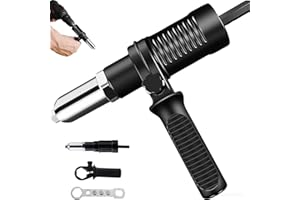 Professional Electric Rivet Gun Adapter Kit, Rivet Drill Attachment, Electric Rivet Nut Gun Drill Adapter for Drill Riveting 