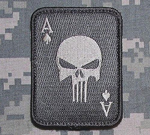 Punisher Ace Of Spades Death Card Us Army Tactical Acu Light Velcro Morale Patch