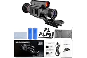 SKIOVEMI 4K Tactical Hunting Night Vision Scope Video 850Nm Infrared Illuminator Camera Monocular, 5-20X Hunting Night Vision