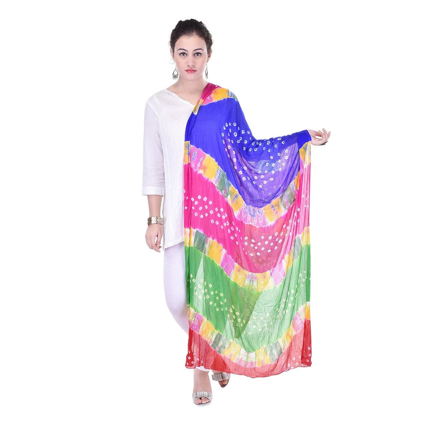 veera paridhaan women's printed dupatta (vp00059_multicolour_free size)