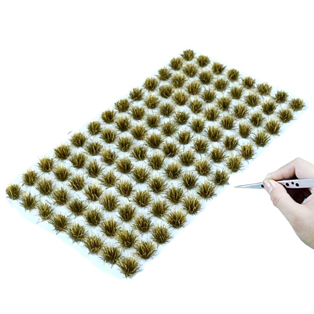 RHQFDM 120 PCS Model Making Grass Static Grass Tufts Static Grass Tufts Model Making Miniature Deco Model Making For DIY Railway Train Landscape Artificial Grass Miniature Grass Deco(Small Grass 5#)