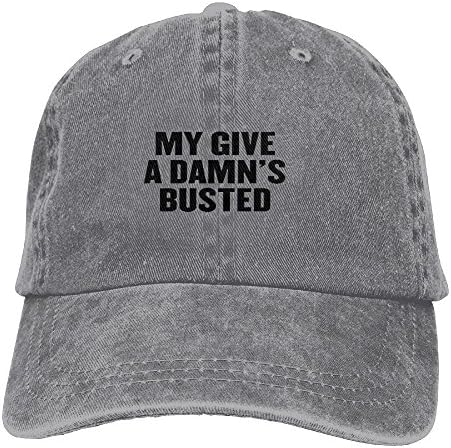 My Give A Damn's Busted Adjustable Washed Cap Cowboy Baseball Hat Ash
