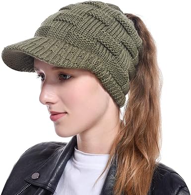 beanie cap with brim