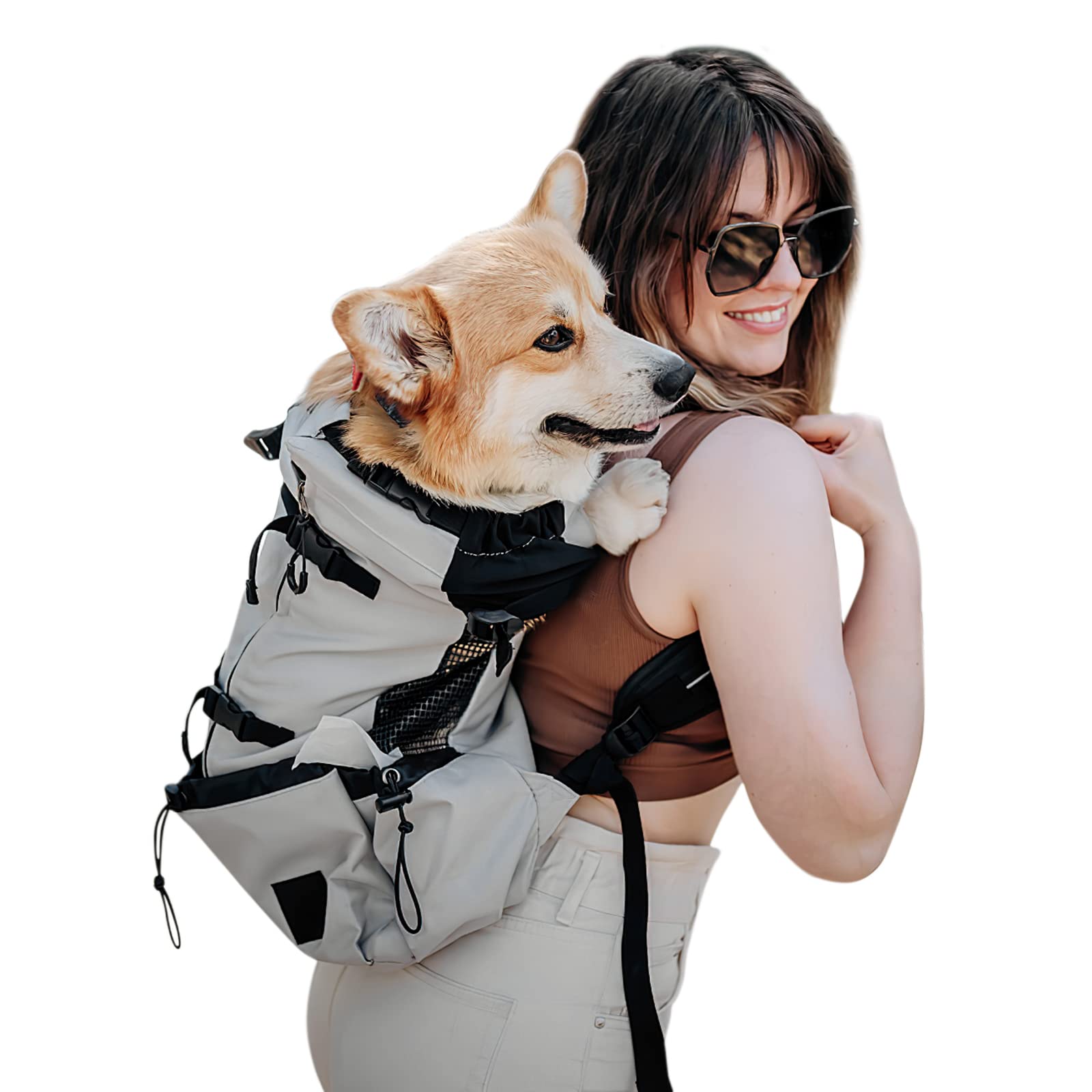 Galatée Dog Carrier Backpack, Portable Adjustable Dog Backpack, Ventilated Pet Carrier Backpack, Pet Backpack For Walking Outdoor Hiking Mountain Climbing Travel(XL, Grey)