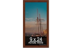 wallsthatspeak 9x24 Dark Walnut Rustic Pine Picture Frame for Puzzles Posters Photos or Artwork