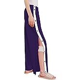 Deyeek Women's Tear Away Pants Side Split Snap Open Bottom Sweatpants Leg Breakaway Post Surgery Pants with Pockets
