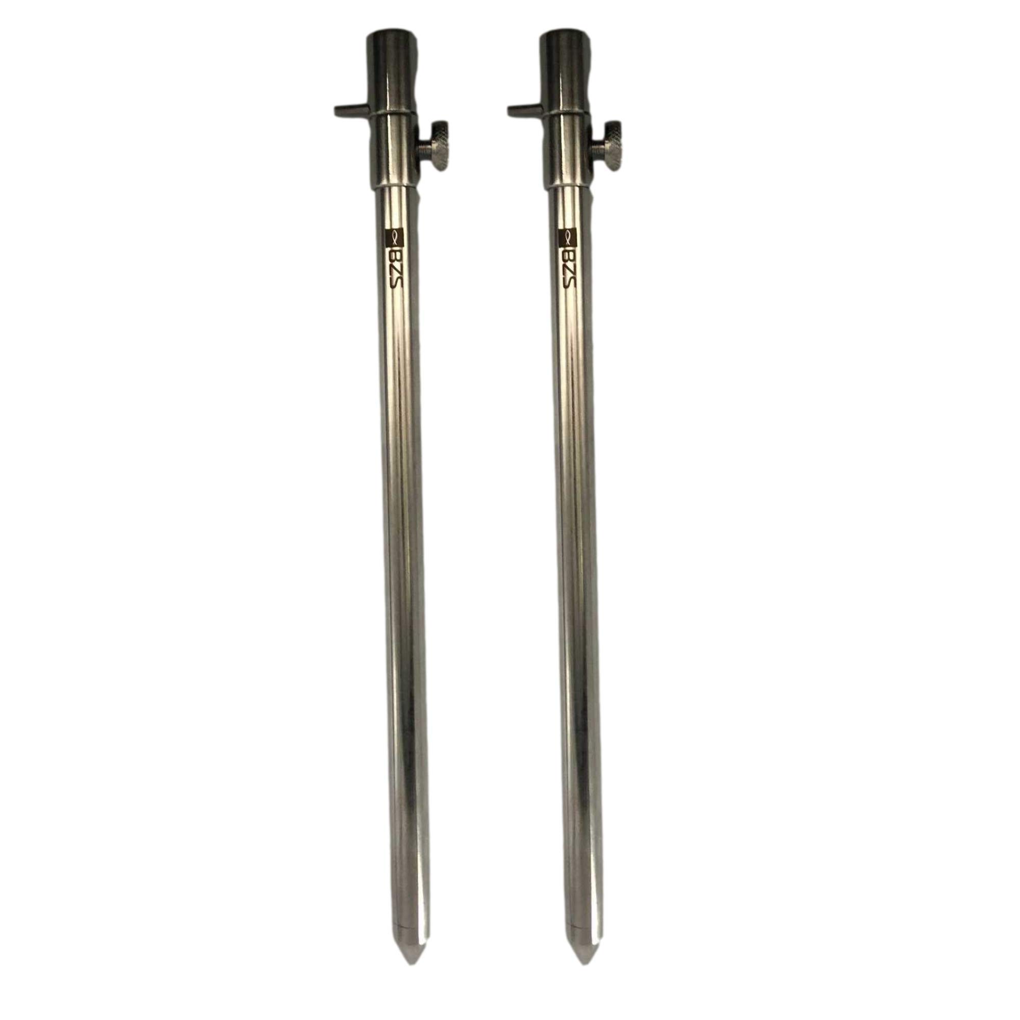 BZS Stainless Steel Bank Stick Adjustable Fishing Stainless Steel (2pcs, 50-90cm)