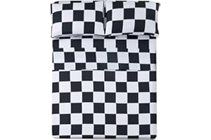 Best Season Bed Sheet Set 3 Pieces -Twin Size-Soft Durable Microfiber Bedding Sheet Set,Deep Pocket,Stain,Fade & Wrinkle Resistant (Plaid Black&White)