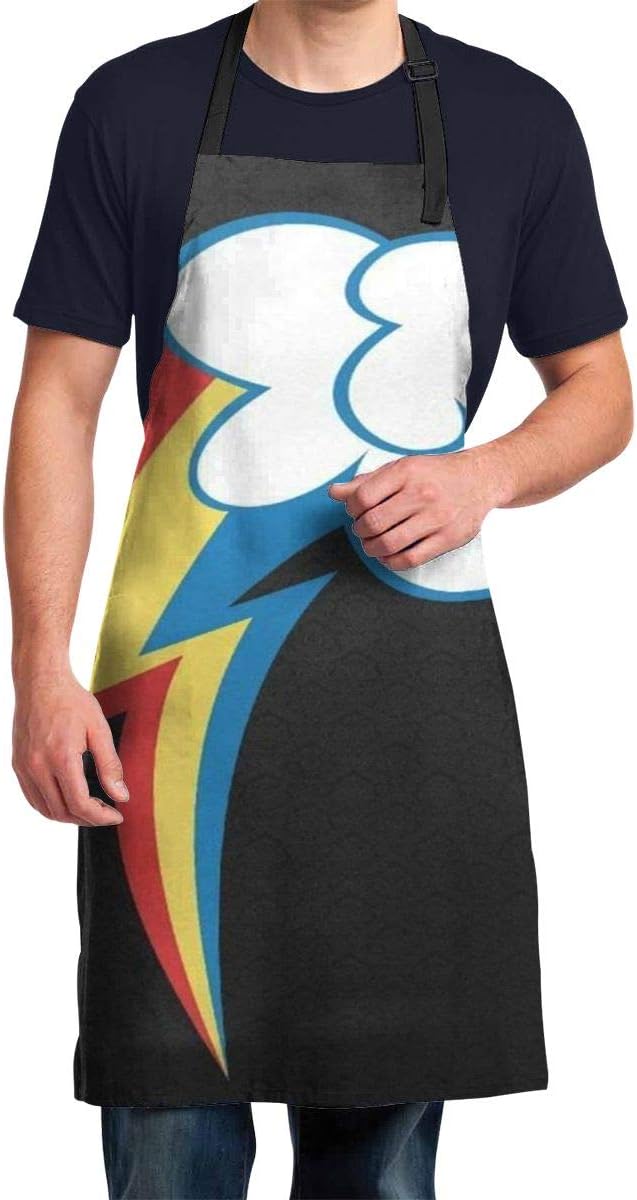 YETSH Waterproof Apron, Rainbow Dash Cutie Mark Interest Adjustable Cooking Apron, Chef Apron, Kitchen Aprons for Men