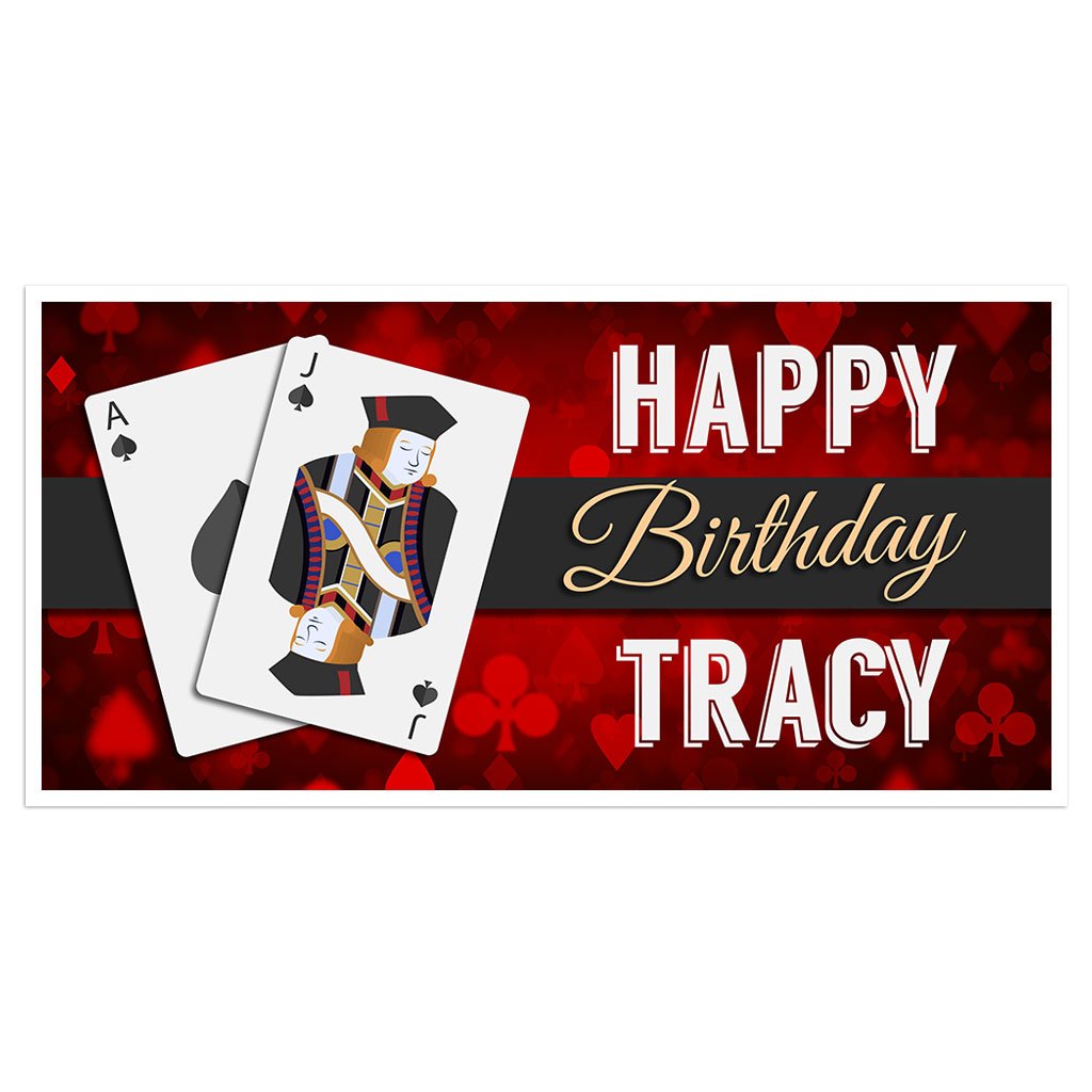 Amazon.com: Blackjack Birthday Banner Personalized Party Backdrop