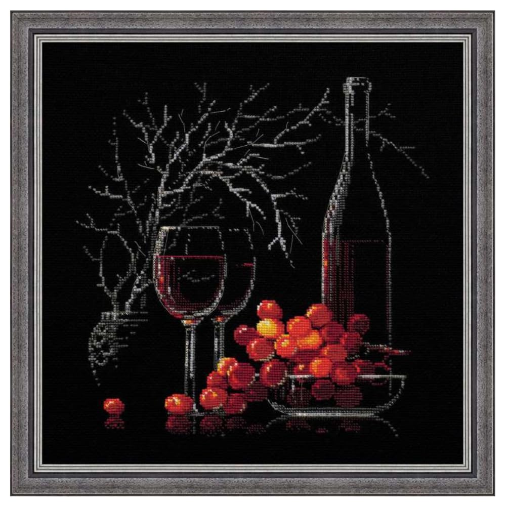Riolis Still Life with Red Wine, Counted Cross Stitch Kit