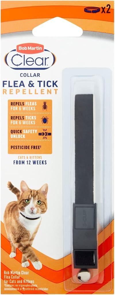 Bob Martin Clear Flea Repellent Collar for Cats and Kittens, 2 Pack