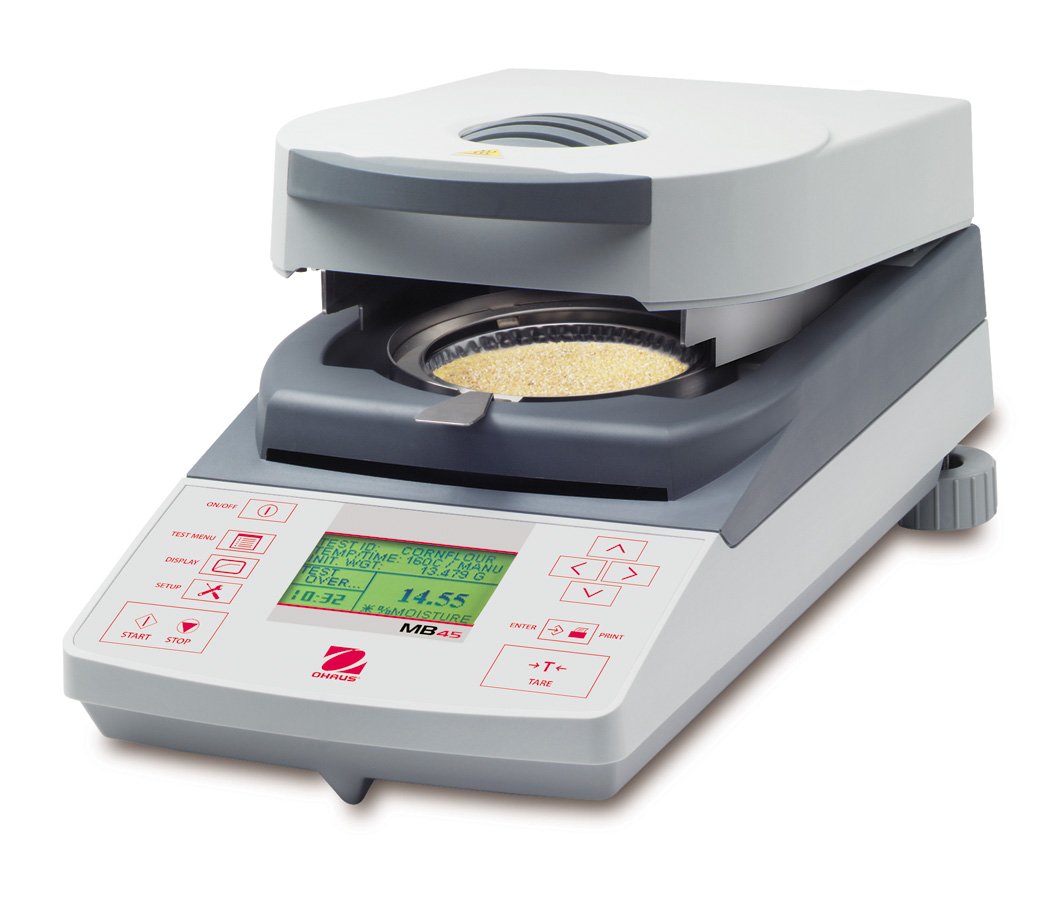 Ohaus MB45 MB Series Advanced Moisture Analyzer with Halogen Lamp, 45g Capacity, 0.001g Readability