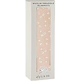 Ely's & Co. Cotton Muslin Swaddle Blanket 1-Pack — 100% Cotton Muslin Extra-Large Swaddle Blankets (47” x 47”) Printed (Pink Ditsy Flower)