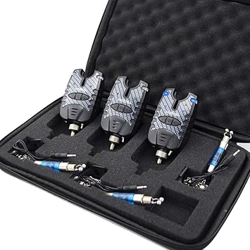 Hirisi Tackle Fischerei-Bissanzeiger und LED-Swinger-Set Blaue LED-Lichtfischerei-Alarmanzeigen