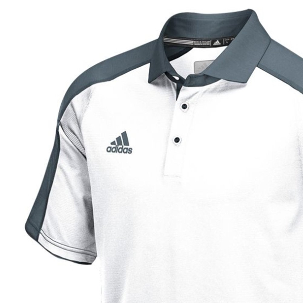 adidas men's climalite modern varsity full button polo