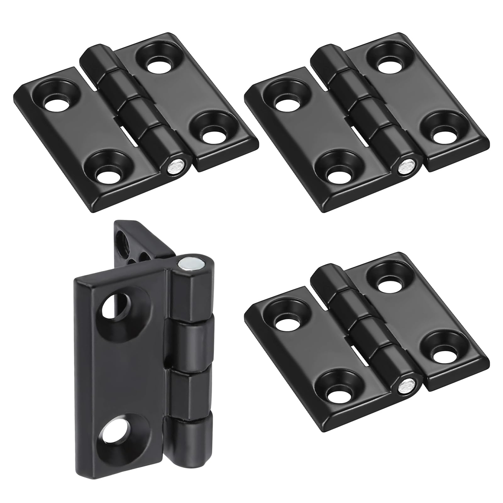 ZTMAKYLH 4Pcs Black Brushed Metal Zinc Folding Door Hinges with Bearing, Easy Installation for Indoor and Outdoor Use
