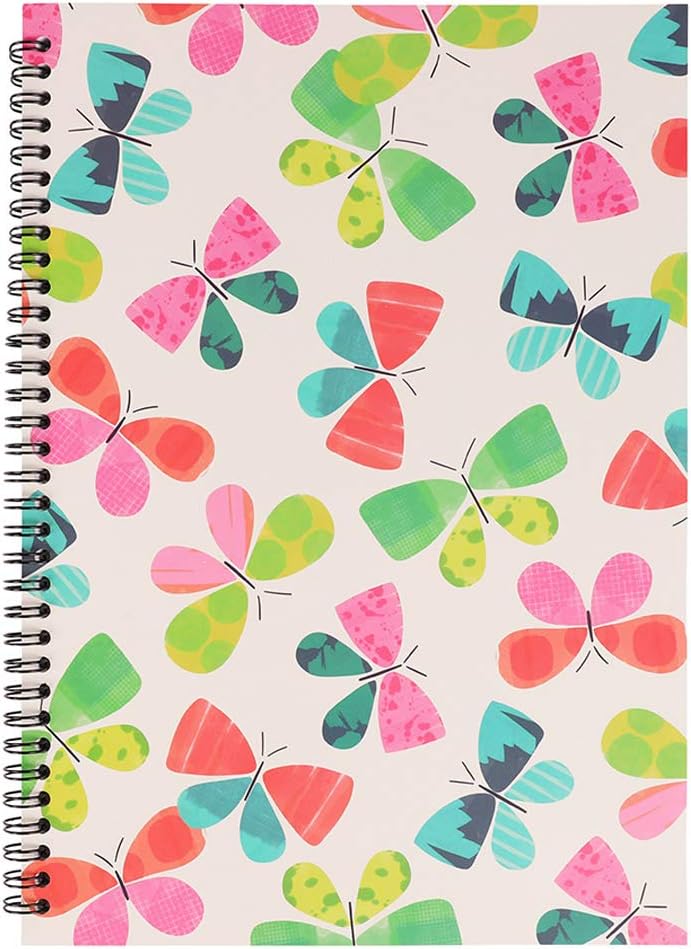 Stationery Essentials A4 Butterflies Wired Lined Notebook
