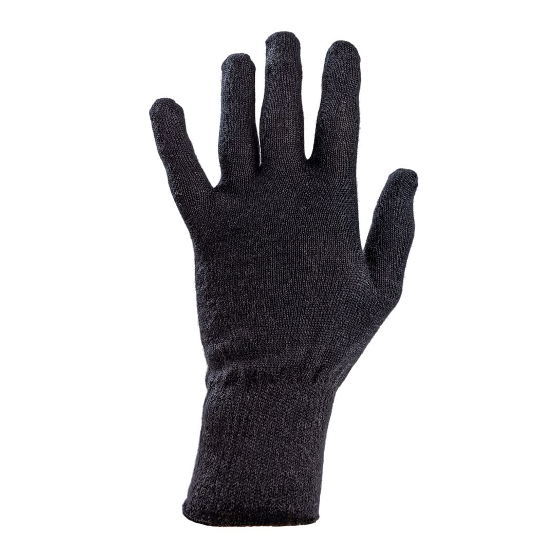 SUB ZERO Warm Insulating Seamless Lightweight Thermal Merino Wool Winter Liner Gloves (Black, S/M)