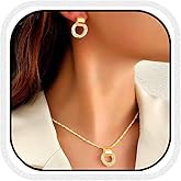 Zehope Elegant Necklace Earring Set Dainty Trendy Pendant Jewelry Set for Women