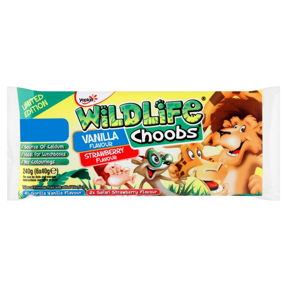 Wildlife Choobs Strawberry/Vanilla Yogurt, 6x40g Amazon.co.uk Grocery