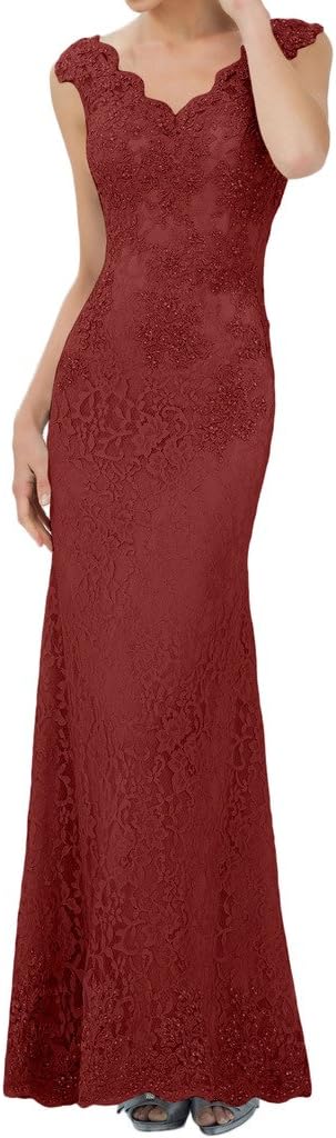 Ivydressing Gorgeous Lace Double V-neck Sheath Maxi Gowns Evening Party Dresses