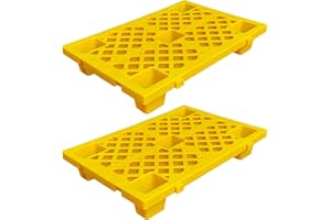 JERACINO 2 Pcs Plastic Pallets, Lightweight Waterproof Floor Pallet, Interlocking Storage Pad with Breathable Grids for Indoor and Outdoor, Garages, Kitchen and Basement