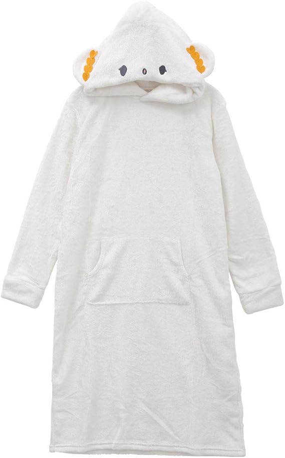 Amazon サンリオ Sanrio こぎみゅん 着ぐるみ パジャマ ルームウェア ワンピース フード付き M L Ll Iv アイボリ ルームワンピース ネグリジェ 通販