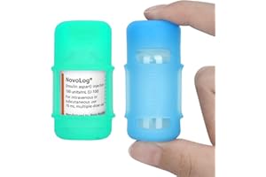 APDTEK 2-Pack Insulin Vial Protector Case for 10ML Short Vials (Novolog/Humalog/Humulin), Anti-Break Insulin Case Holder, Convenient Insulin Bottle Protector Sleeve for Diabetic Travel (Green, Blue)