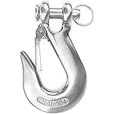 AMYSPORTS Heavy Duty Slip Hook Lifting Winch Steel Slip Hook Load Safety Trailer Clevis Hooks Stainless Transport 1/4 Inch 1000lbs