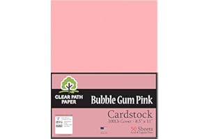 Bubble Gum Pink Cardstock - 8.5 x 11/21.6cm x 28cm - 100Lb Cover / 270gsm - 50 Sheets - Clear Path Paper