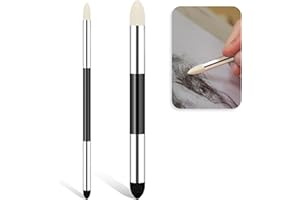 SALBSEVER Artist Blending Sponge Pen Dual Tip Reusable Drawing Art Soft Pastel Blending Tools Washable Sketch Rubbing Sponge Brush for Artist Professional Sketch Drawing Blending Lightening and Highlight
