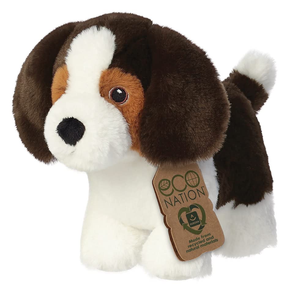 Aurora, 35047, Eco Nation Beagle Dog, 8In, Soft Toy, Black & White