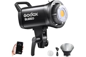 Godox SL60IID 70W LED Video Light, 18600Lux@1M 5600K COB LED Continuous Light, Bluetooth App&2.4G Wireless Remote Control 8 Built-in Fx Effects, TLCI/CRI 97+/96+Bowens Mount Studio Light