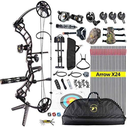ANTSIR Trigon Compound Bow Kit for Adult,19-70Lbs 19"-30" Archery Hunting Equipment 320fps,CNC Milling Bow Right Hand