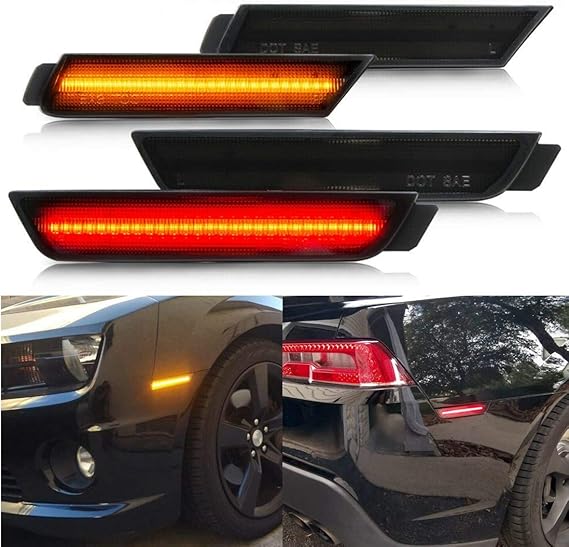NSLUMO LED Side Marker Lights for Chevy Camaro 20102015 Smoked Lens