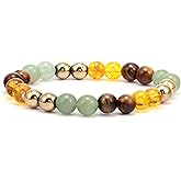 RIYAURA Money Wealth Success Bracelet with Lab Certificate – 8mm Natural Gemstone Beads, Attract Wealth Prosperity & Abundance, Unisex Stretch Bracelet for Men & Women