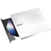 ASUS LITE Portable USB 2.0 Slim 8X DVD/ Burner +/- Rewriter External Drive, Compatible with both Mac & Windows, White (SDRW-0