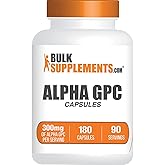 BulkSupplements.com Alpha GPC Capsules - Acetylcholine Supplements, Alpha GPC 300mg - Choline Supplements, Gluten Free, 2 Capsules per Serving, 180 Capsules (Pack of 1)