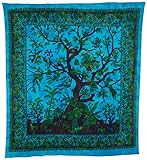 Luna Bazaar Boho Tree of Life Tapestry, Wall Hanging, and Bedspread,85