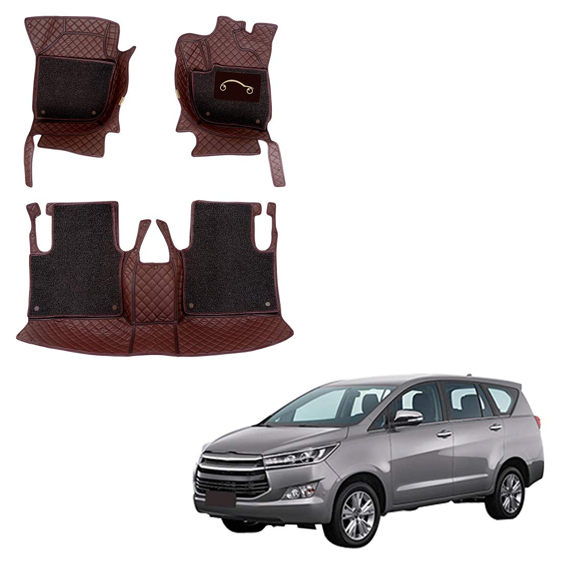 7d Mats For Innova Crysta Autofurnish AFFM700242 7D Luxury Custom Fitted Car Mats Compatible with